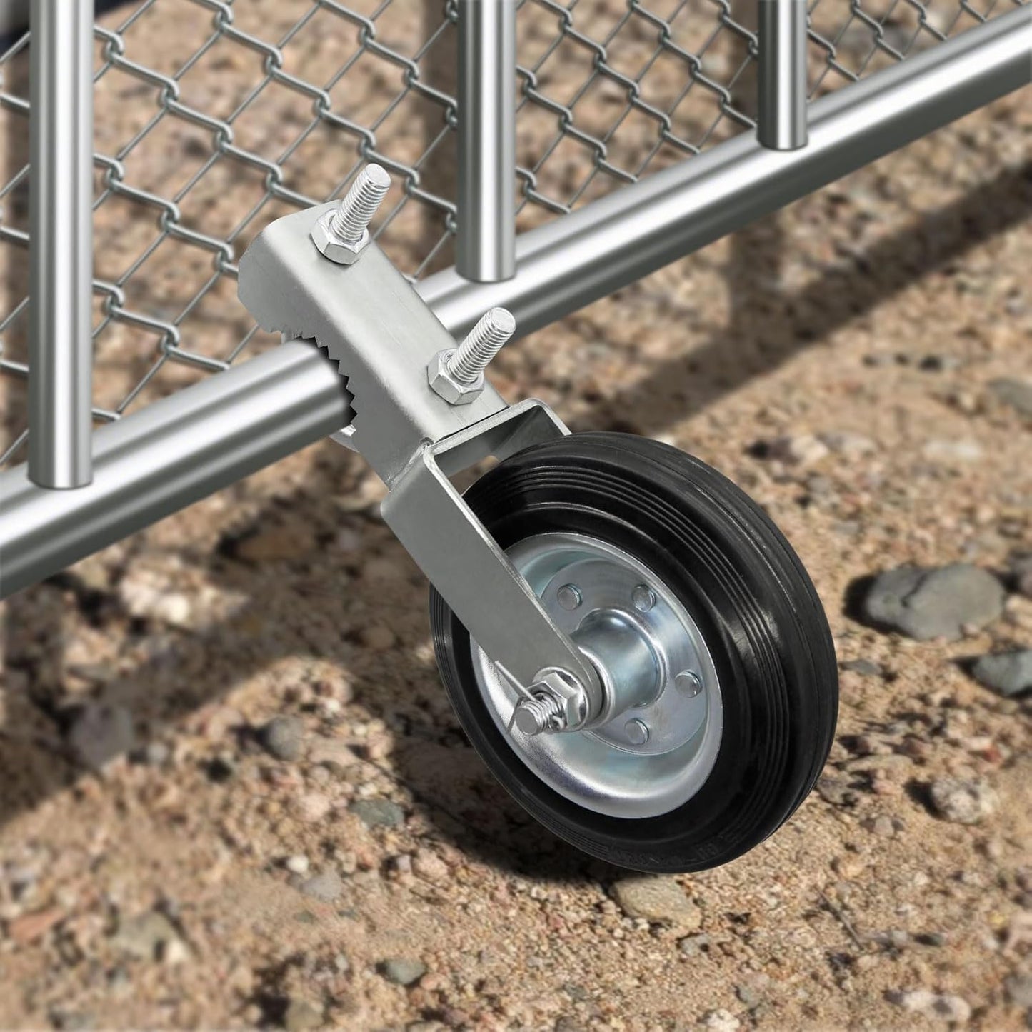 Heavy Duty Gate Wheel 2 Pack for Metal Swing Gates - Fits 1-5/8" to 2" Frames - Gate Support Caster for Chain Link Fences
