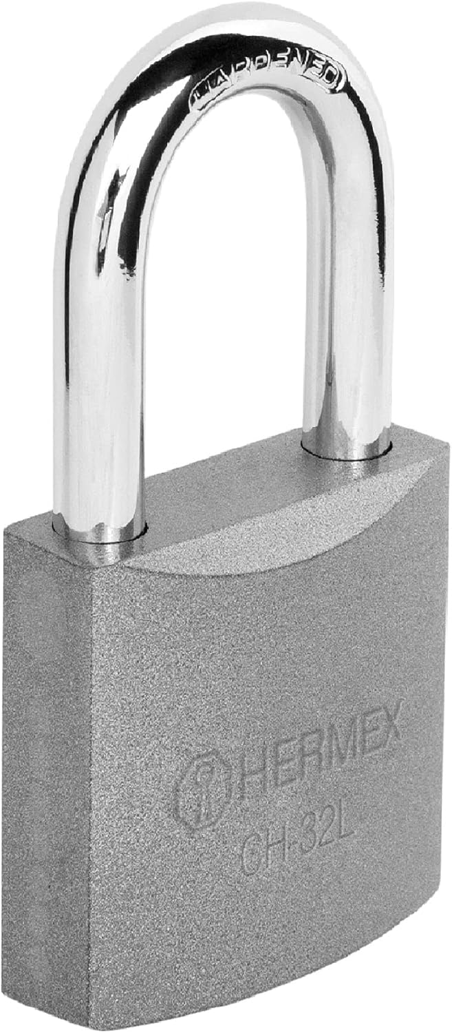 Heavy Duty HERMEX CHB-32L Iron Padlock with 32MM Shackle - Durable Security Lock for Home and Business Use