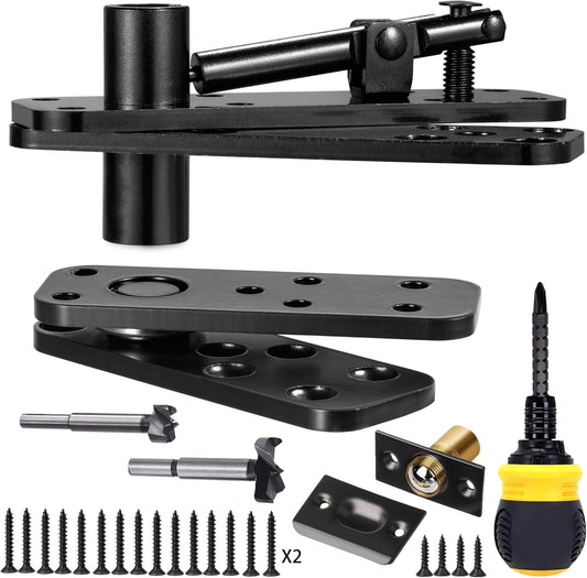 Heavy Duty Hidden Door Hinge Hardware with 570Lbs Load-Bearing - 360° Rotation for Secret Door Bookcase - Includes 2 Drills - WildKart