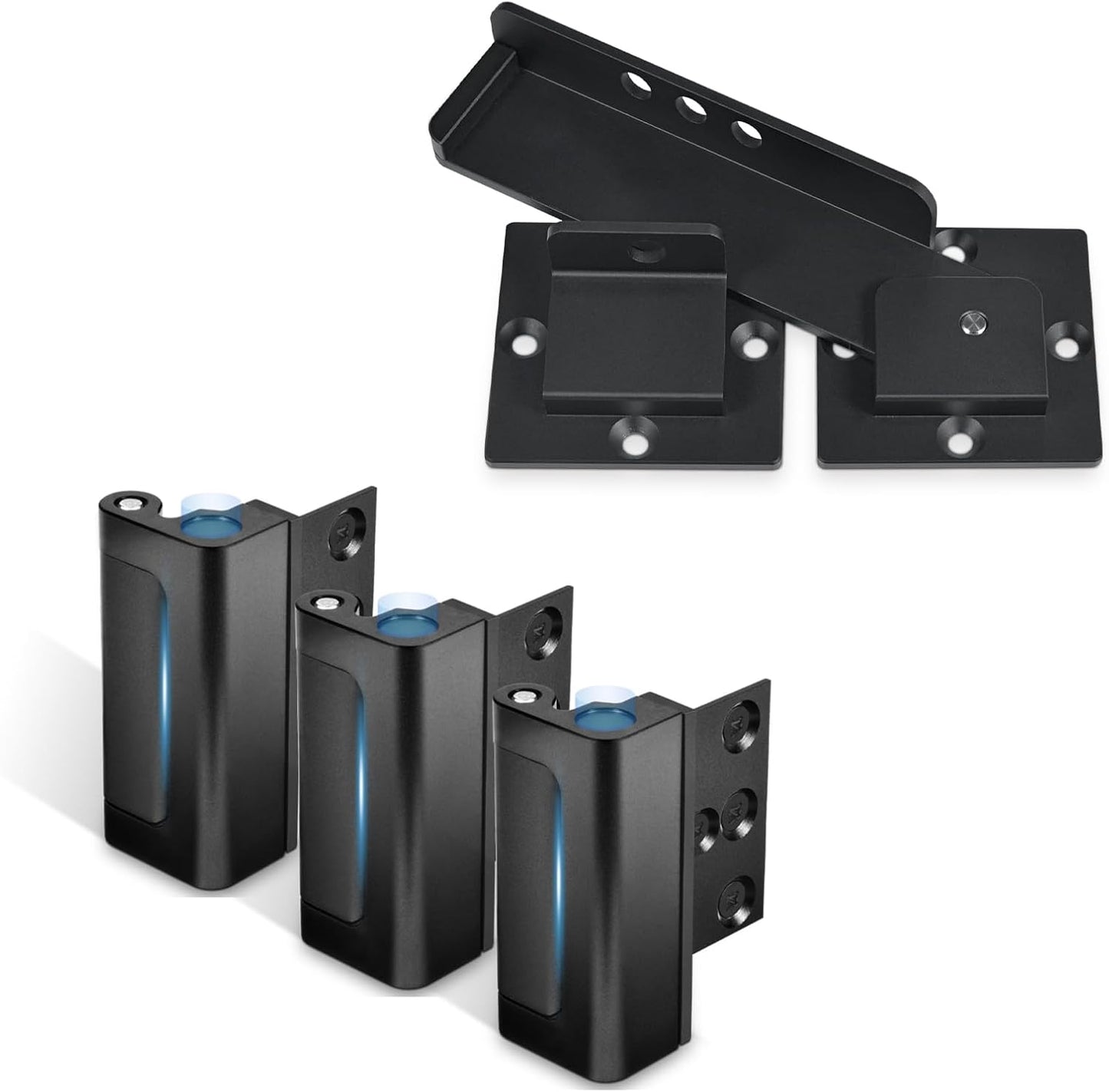 Heavy Duty Home Security Door Reinforcement Lock with Childproof Safety Latch Stopper - 7.5" Flip Gate Latch for Outdoor Wooden Fence, Barn Door, Shed - Padlock Holes, 4mm Aluminum