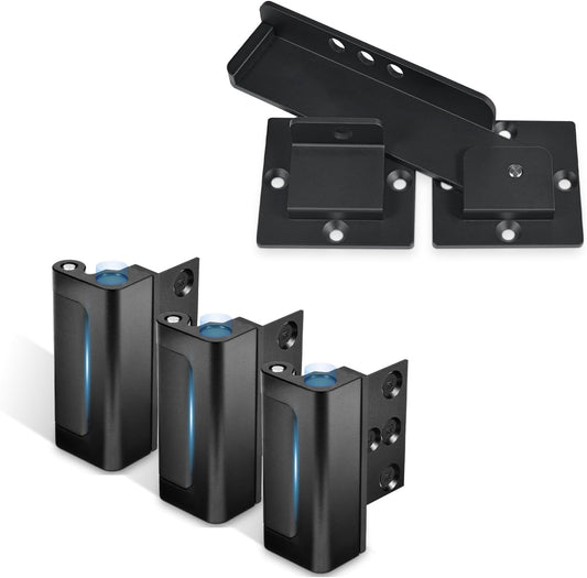 Heavy Duty Home Security Door Reinforcement Lock with Childproof Safety Latch Stopper - 7.5" Flip Gate Latch for Outdoor Wooden Fence, Barn Door, Shed - Padlock Holes, 4mm Aluminum