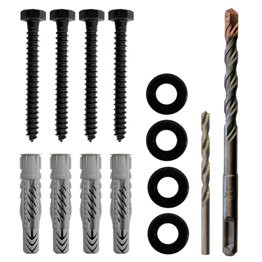 Heavy Duty Lag Bolt Kit for TV Mounting in Wood or Concrete - Includes Bolts, Anchors, and Drill Bits