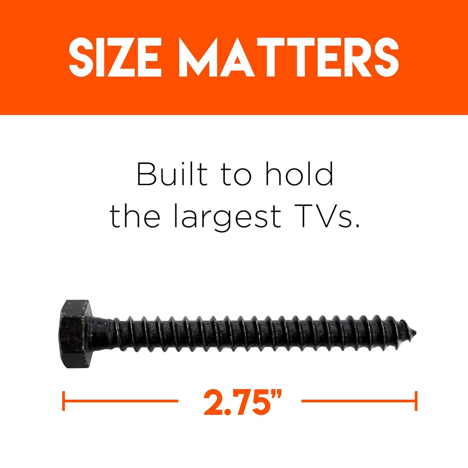Heavy Duty Lag Bolt Kit for TV Mounting in Wood or Concrete - Includes Bolts, Anchors, and Drill Bits
