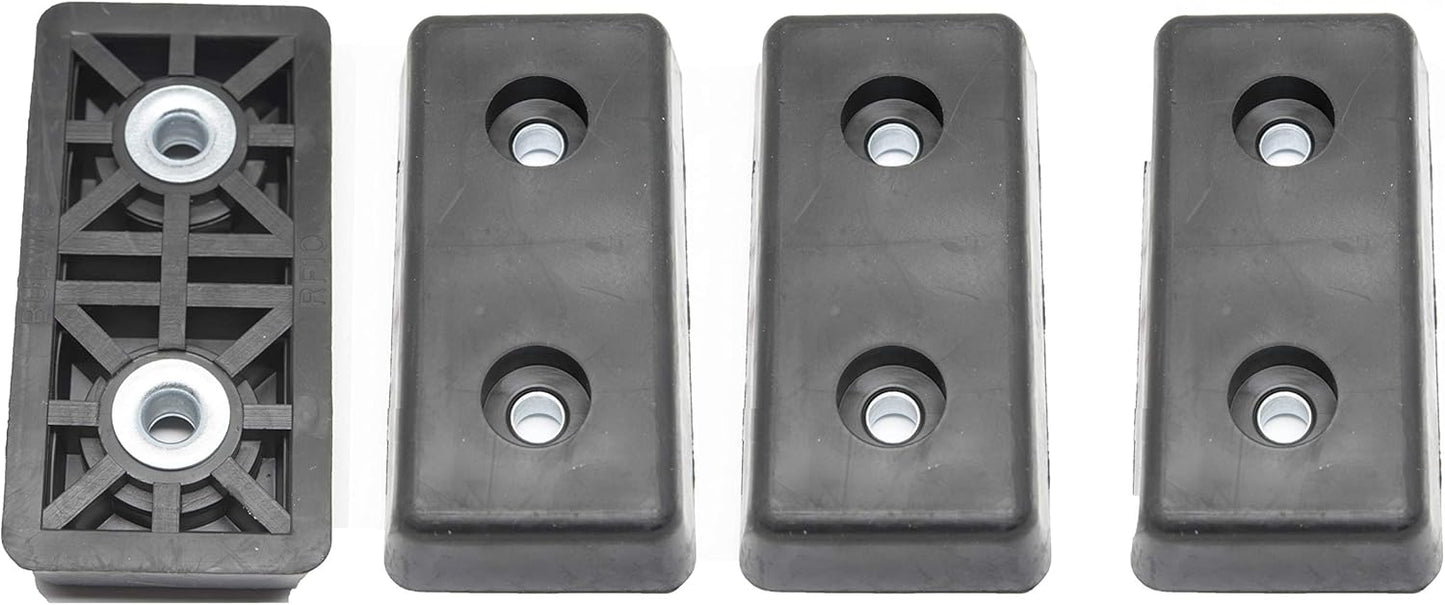 Heavy Duty Large Rectangular Rubber Feet Bumpers - Set of 4 - Made in USA - Non Marking for Furniture - 0.528" H X 2.777" L X 1.375" W - Ideal for Tables, Chairs, Desks, Benches, Sofas, Chests.