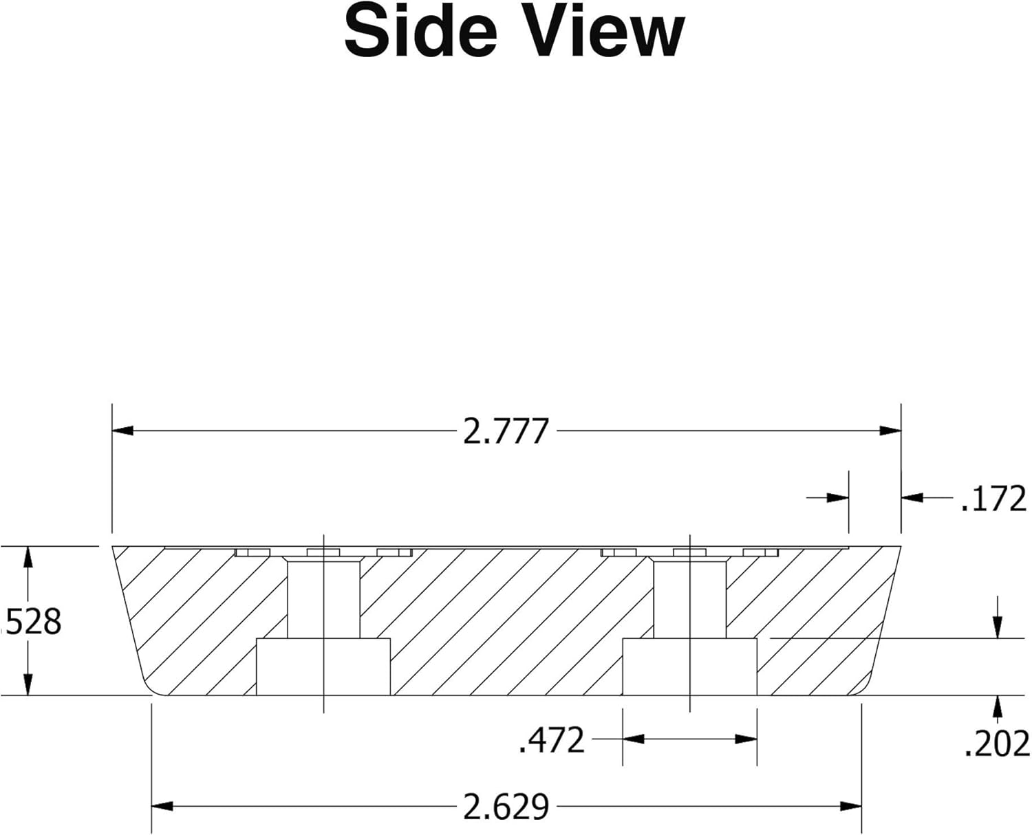 Heavy Duty Large Rectangular Rubber Feet Bumpers - Set of 4 - Made in USA - Non Marking for Furniture - 0.528" H X 2.777" L X 1.375" W - Ideal for Tables, Chairs, Desks, Benches, Sofas, Chests.