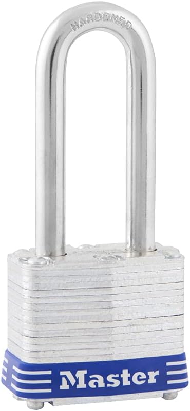 Heavy Duty Master Lock 3DLH Outdoor Padlock with Key - 2" Shackle - Silver - 1 Pack