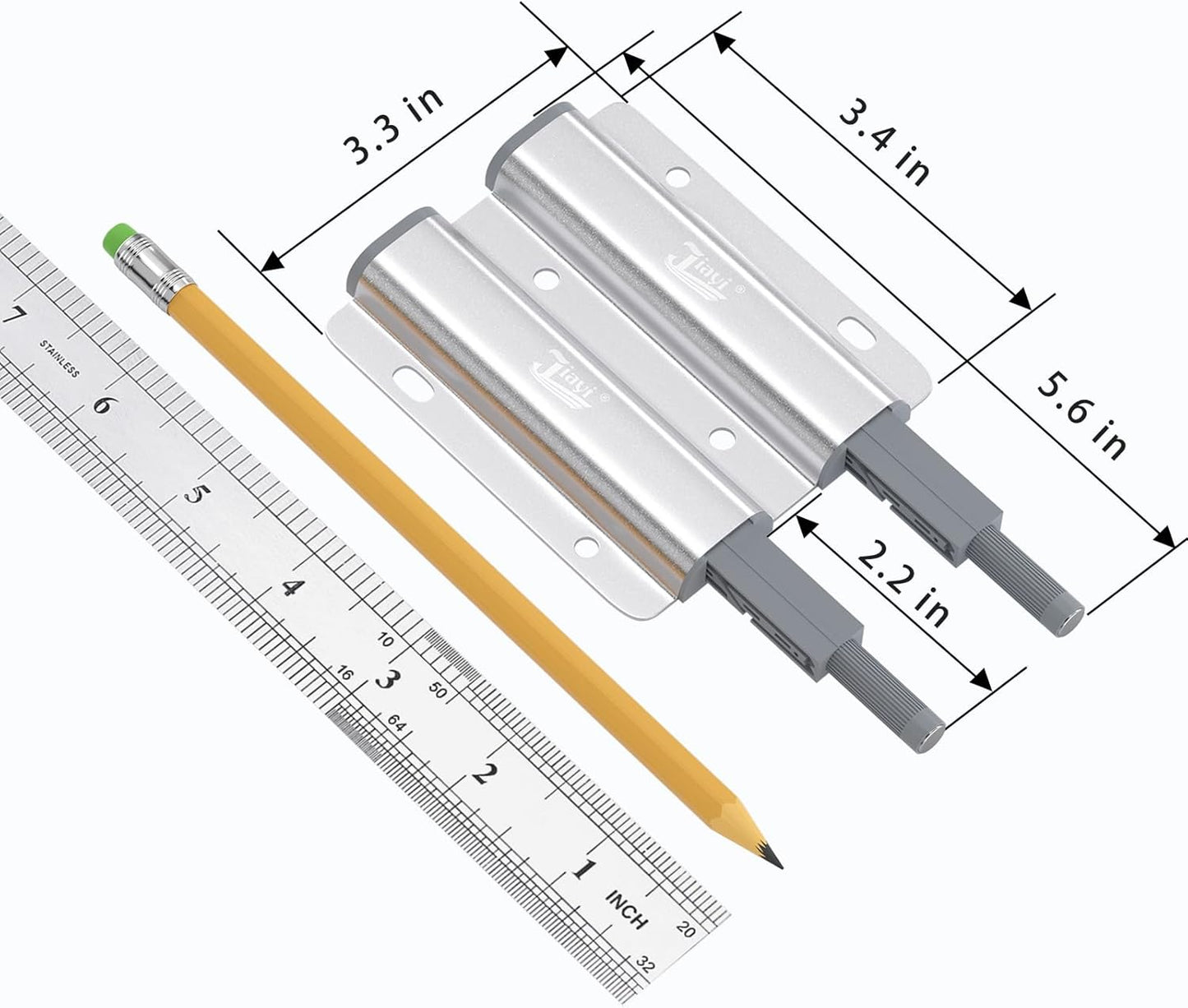 Heavy Duty Metal Cabinet Door Catches - 2 Pack Double Push Open Touch Latches for Kitchen Drawers - Push Release Latch for Cabinet Hardware