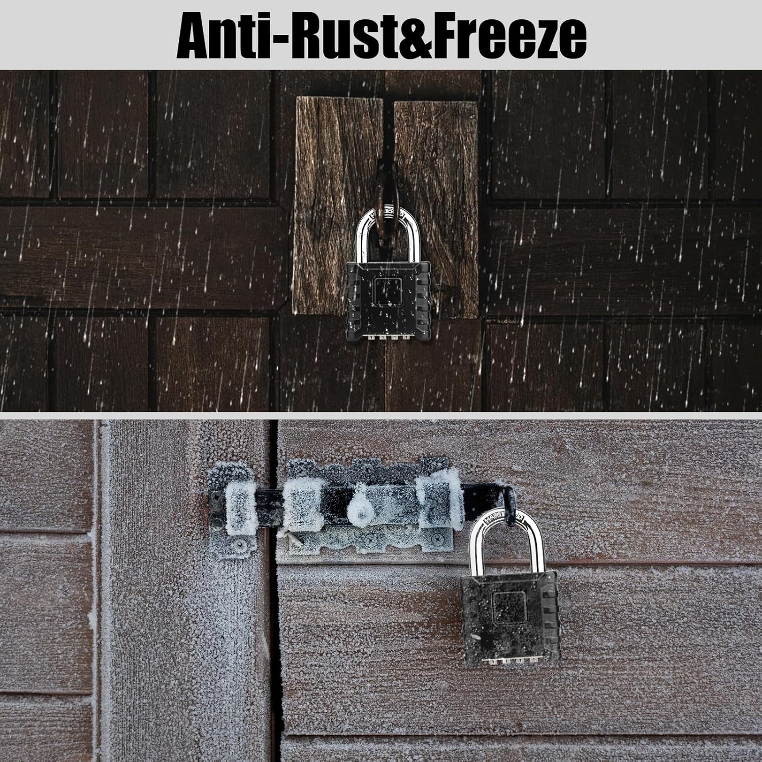 Heavy Duty Outdoor Combination Padlock with One-Touch Unlocking - Weatherproof & High Security for Locker, Home, School, Garage, Gate, Garden - Hidden Password Design for Maximum Protection - WildKart