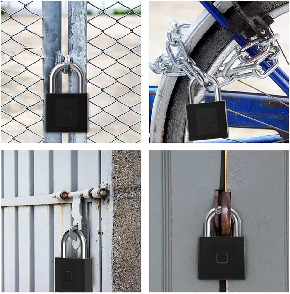 Heavy Duty Outdoor Waterproof Gate Padlock with Fingerprint & Phone App Control - Keyless Combination Lock with 2600lbs Strength - WildKart