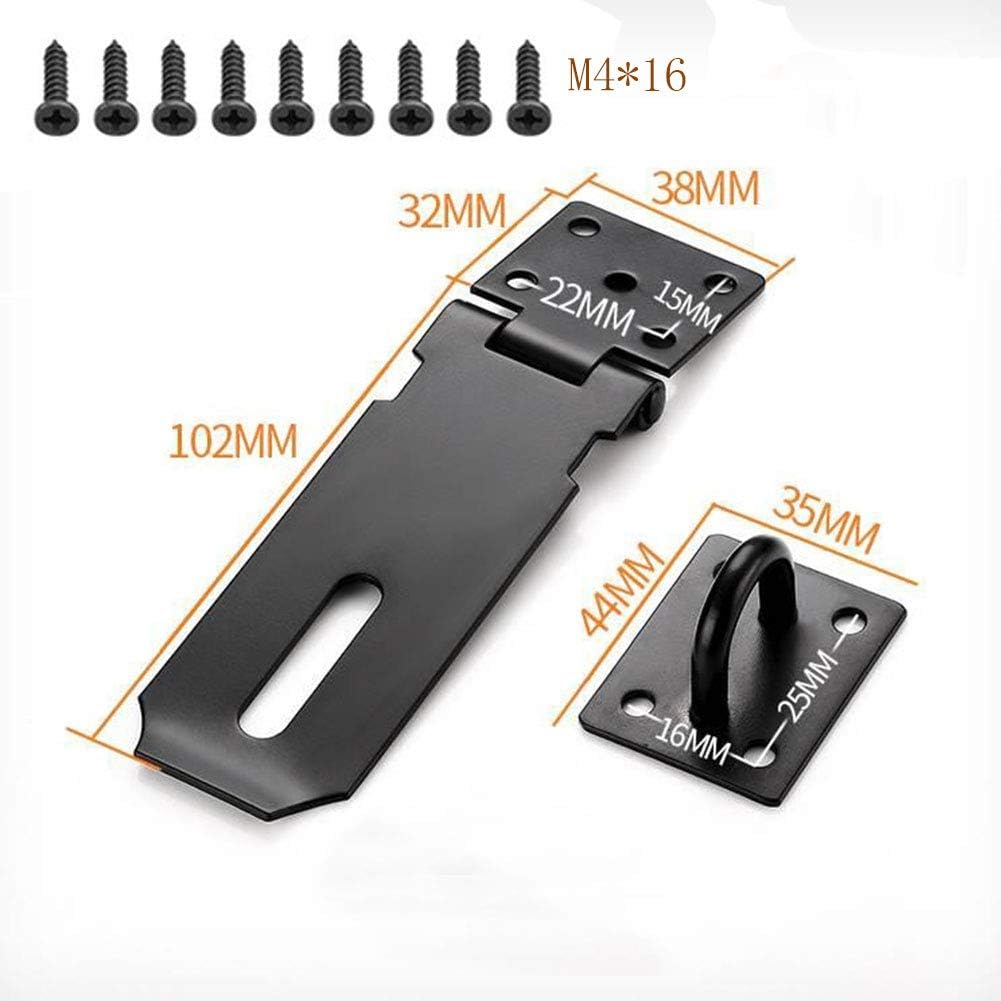 Heavy Duty Padlock Hasp and Staple Set with Screws for Doors, Windows, Cabinets, Gates, Sheds - Secure Latch for Pet Cages and Crates