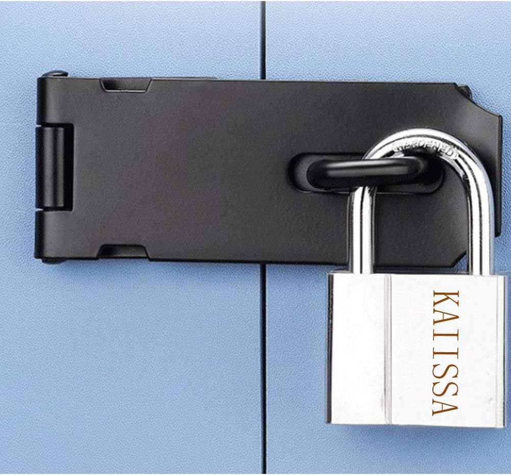 Heavy Duty Padlock Hasp and Staple Set with Screws for Doors, Windows, Cabinets, Gates, Sheds - Secure Latch for Pet Cages and Crates