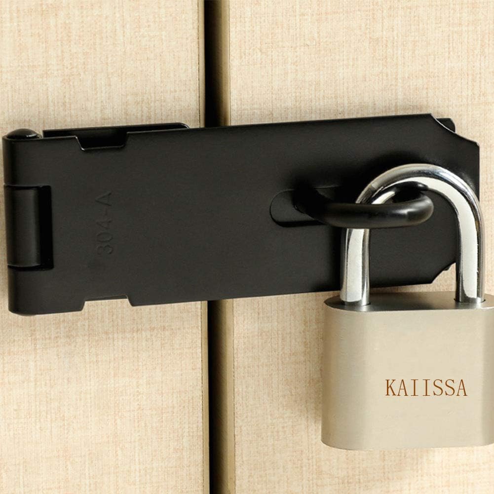 Heavy Duty Padlock Hasp and Staple Set with Screws for Doors, Windows, Cabinets, Gates, Sheds - Secure Latch for Pet Cages and Crates