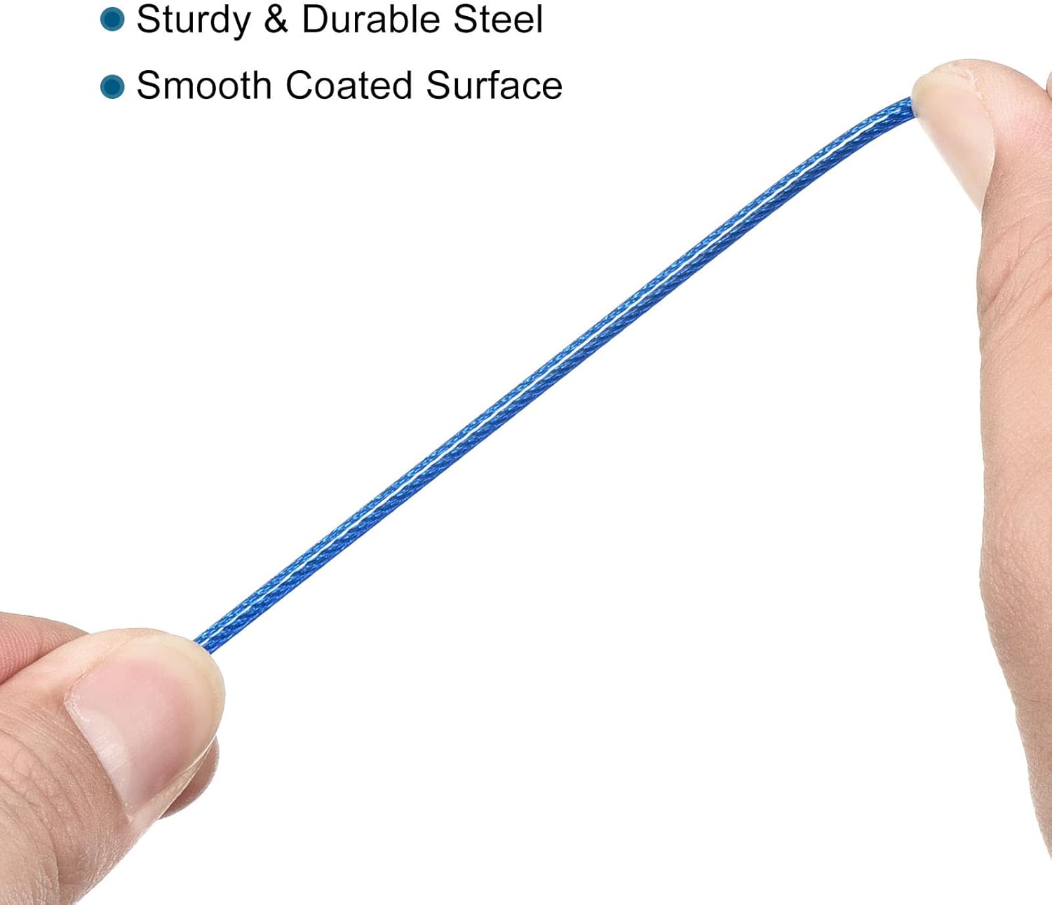 Heavy-Duty Plastic Coated Steel Security Cable Lock Rope Set - Orange, Blue, Red (2.5mm x 0.5m, 1m, 2m)