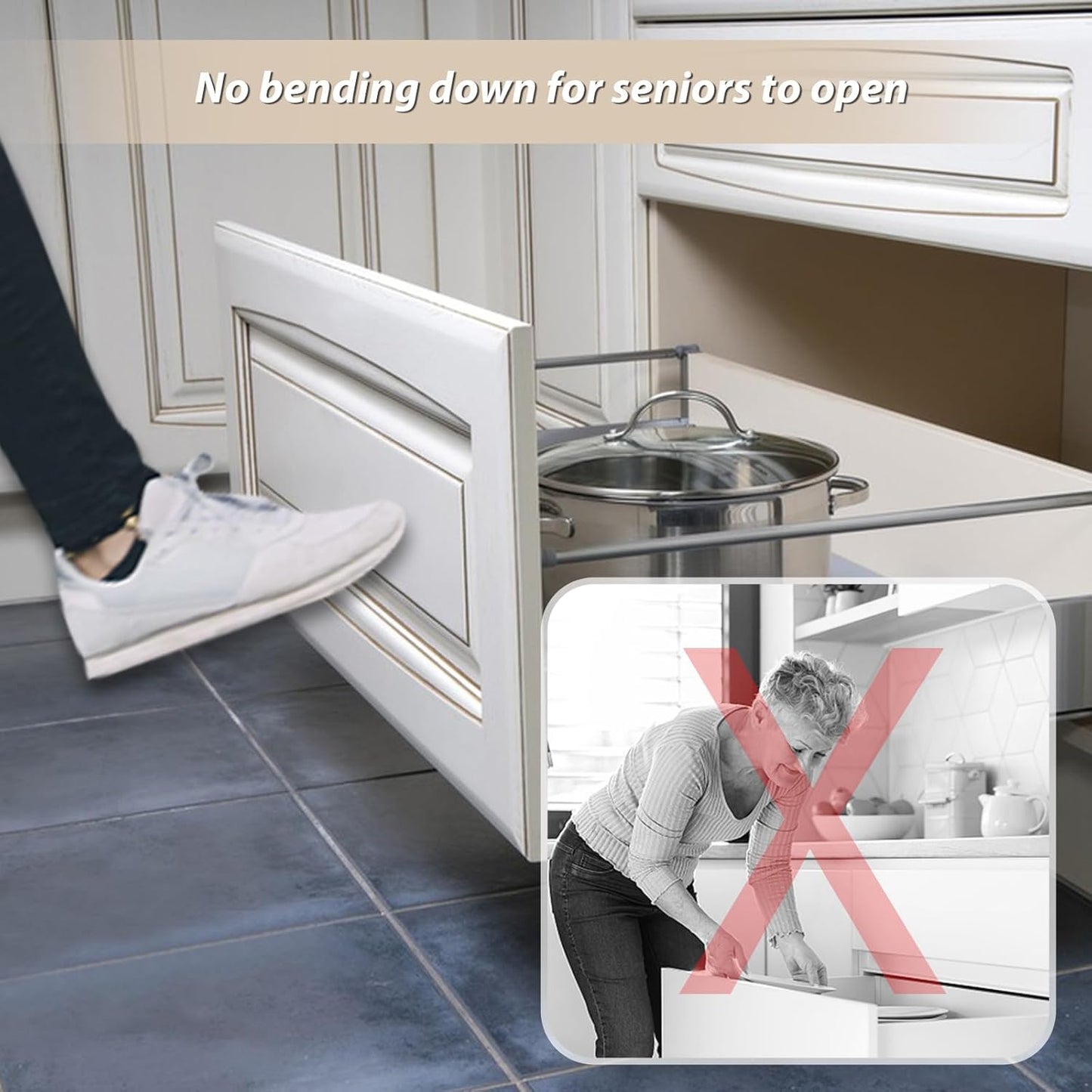 Heavy Duty Push Touch Latch 2 Pack for Cabinets, Doors, Drawers - Magnetic Spring Loaded Push to Open Catch for RV, Barn, Kitchen - Gray Color