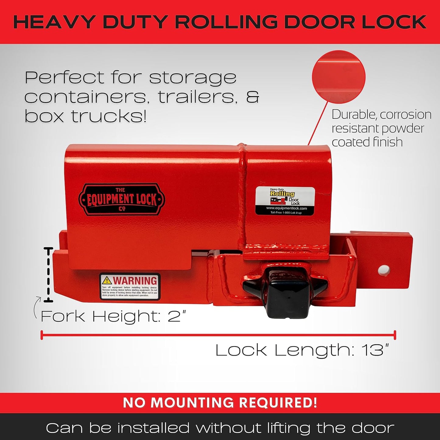 Heavy Duty Rolling Door Lock for Maximum Security Storage Containers, Box Trucks, and Trailers - Keyed Differently for Enhanced Security