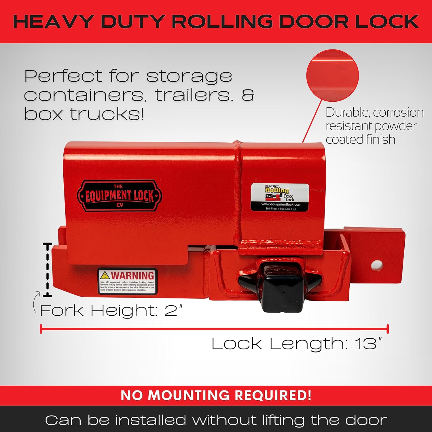 Heavy Duty Rolling Door Lock for Maximum Security Storage Containers, Box Trucks, and Trailers - Keyed Differently for Enhanced Security