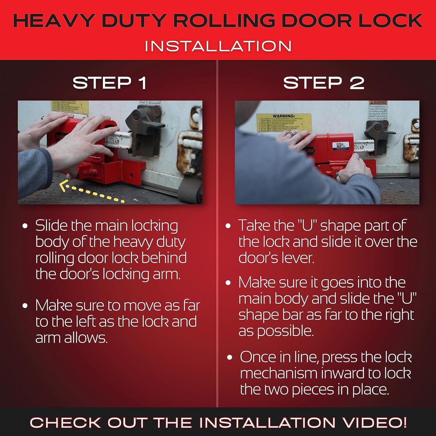 Heavy Duty Rolling Door Lock for Maximum Security Storage Containers, Box Trucks, and Trailers - Keyed Differently for Enhanced Security