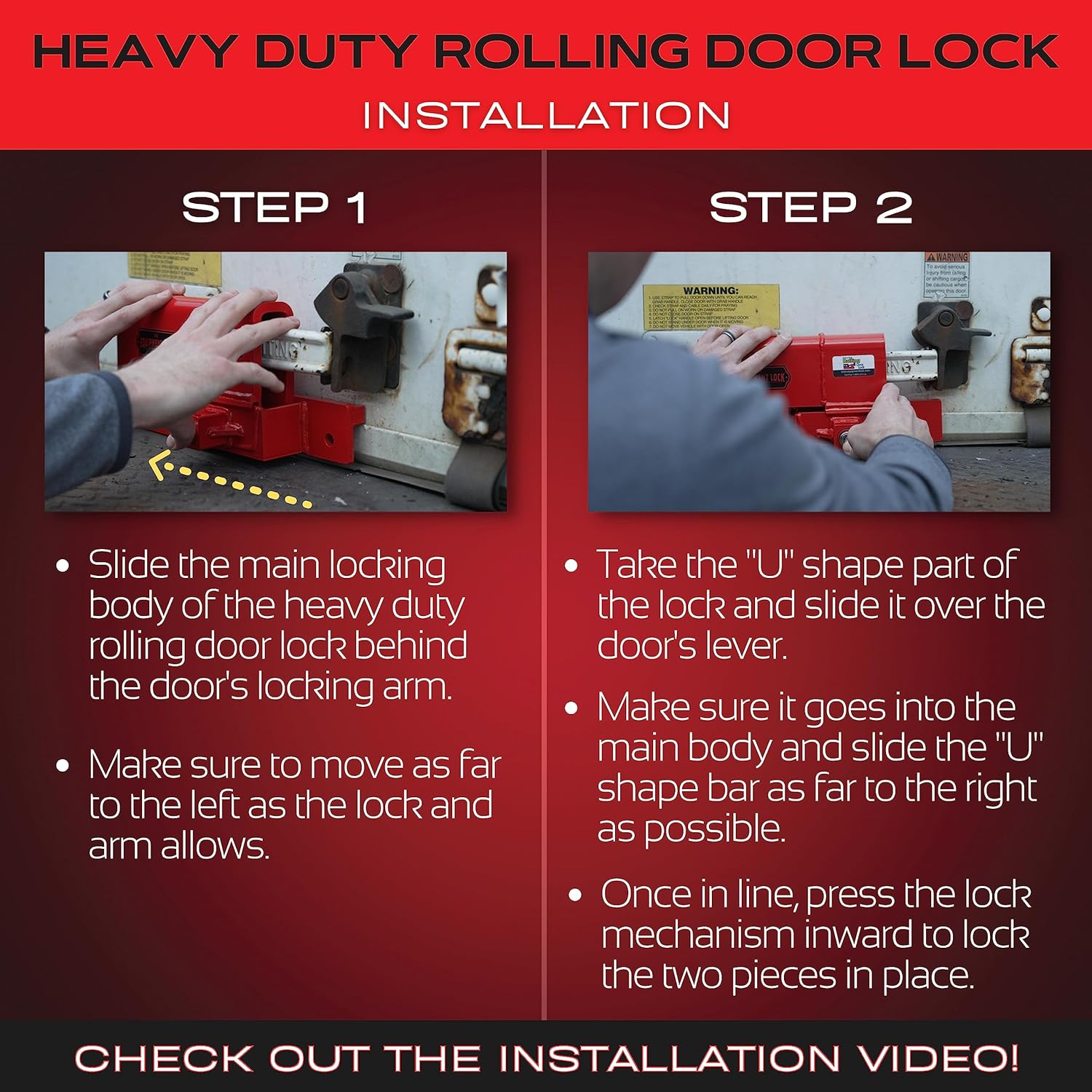 Heavy Duty Rolling Door Lock for Maximum Security Storage Containers, Box Trucks, and Trailers - Keyed Differently for Enhanced Security