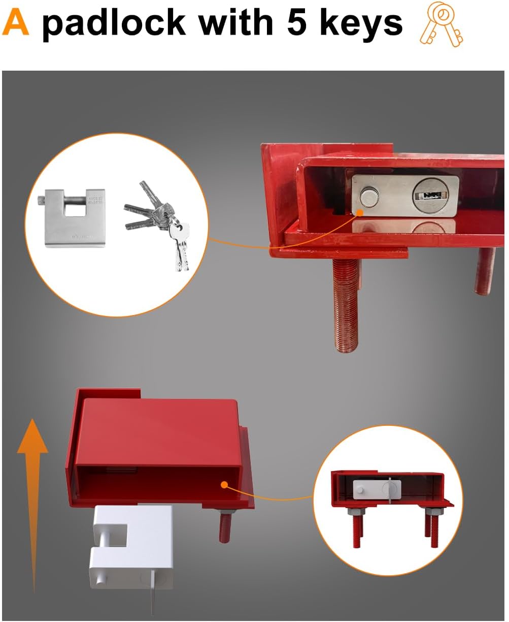 Heavy Duty Shipping Container Lock Box with Padlock & 5 Keys - Autoholic Bolt On Container Accessories
