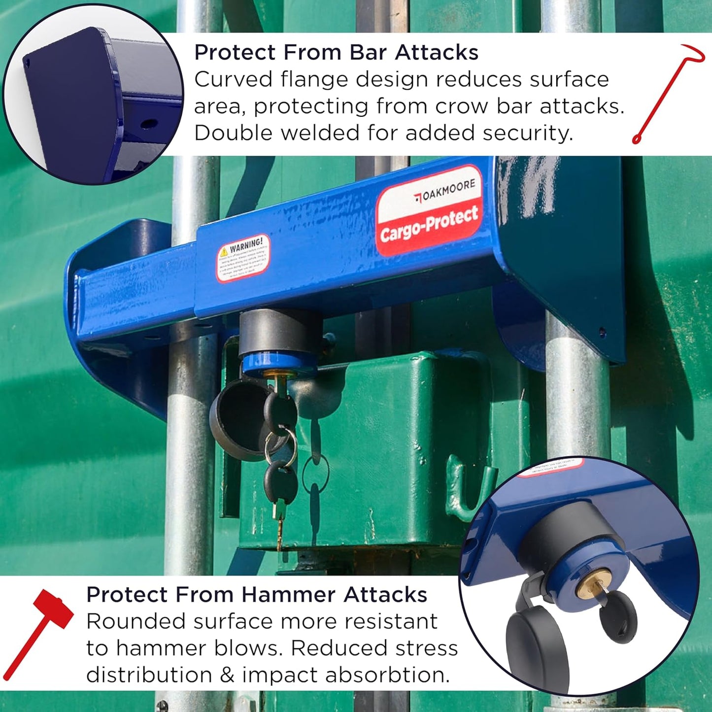 Heavy Duty Shipping Container Lock for Cargo Vans, Semi Trailers, Sea & Box Trailers - Keyed Locks