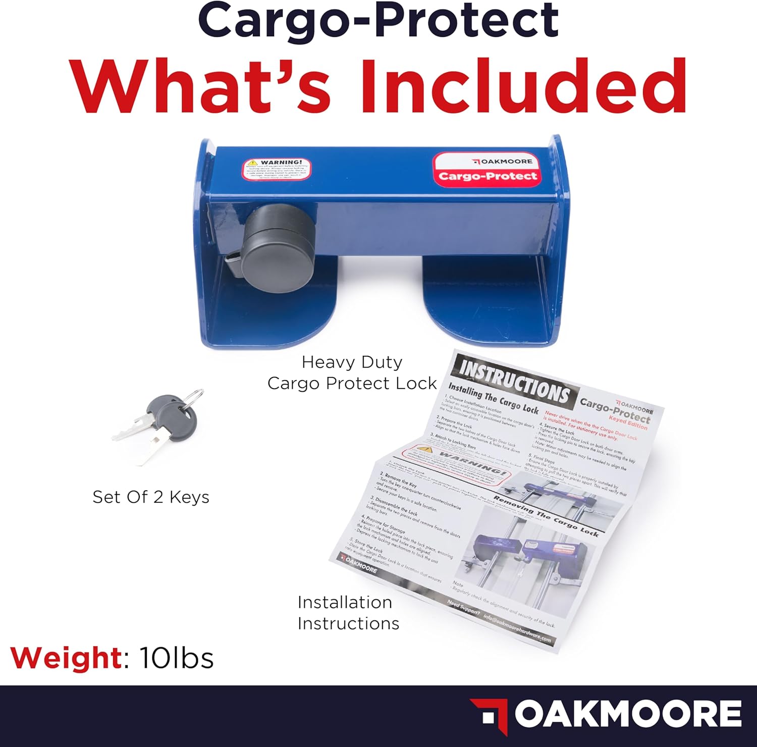 Heavy Duty Shipping Container Lock for Cargo Vans, Semi Trailers, Sea & Box Trailers - Keyed Locks