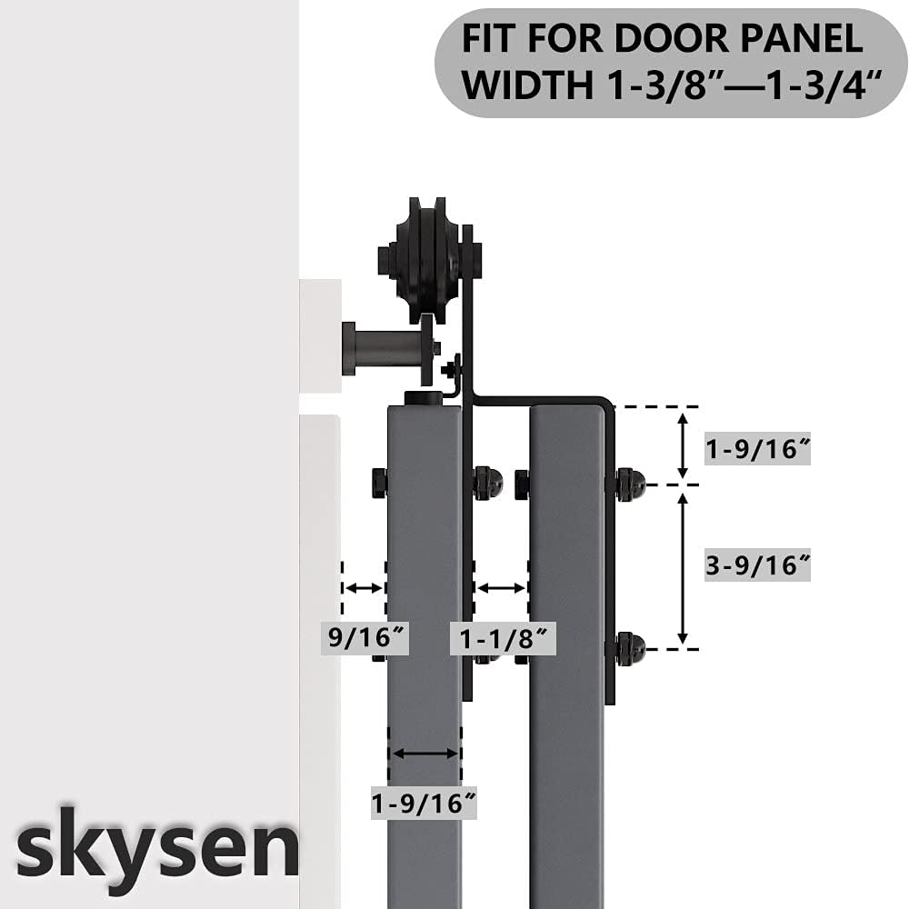 Heavy Duty Single Track Bypass Double Door Roller Set for Sliding Barn Door Hardware by skysen