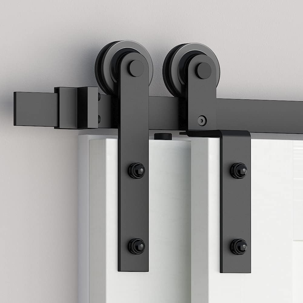 Heavy Duty Single Track Bypass Double Door Roller Set for Sliding Barn Door Hardware by skysen