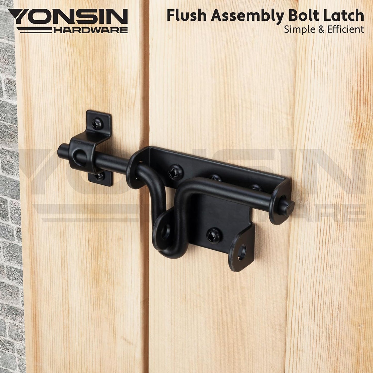 Heavy Duty Slide Bolt Gate Latch Set for Wooden Fence & Doors with Padlock Hole - Black - WildKart