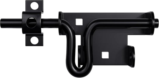 Heavy Duty Slide Bolt Gate Latch with Padlock Hole - Black Barrel Bolt Slide Latches for Wooden Vinyl Barn Shed - WildKart