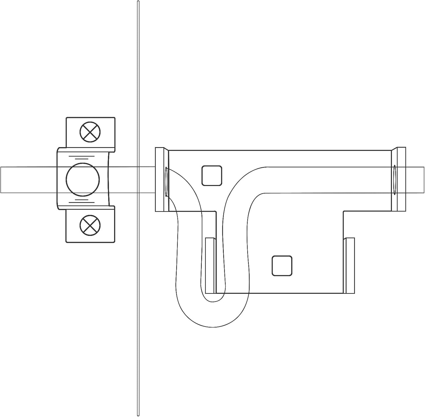 Heavy Duty Slide Bolt Gate Latch with Padlock Hole - Black Barrel Bolt Slide Latches for Wooden Vinyl Barn Shed - WildKart