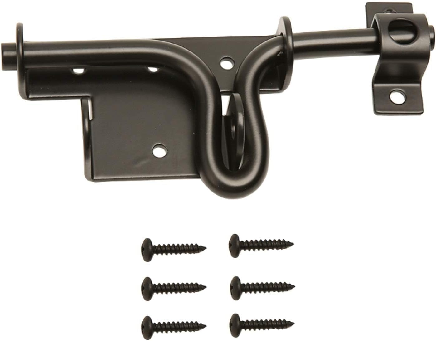 Heavy Duty Slide Bolt Gate Latch with Padlock Hole - Black Barrel Bolt Slide Latches for Wooden Vinyl Barn Shed - WildKart