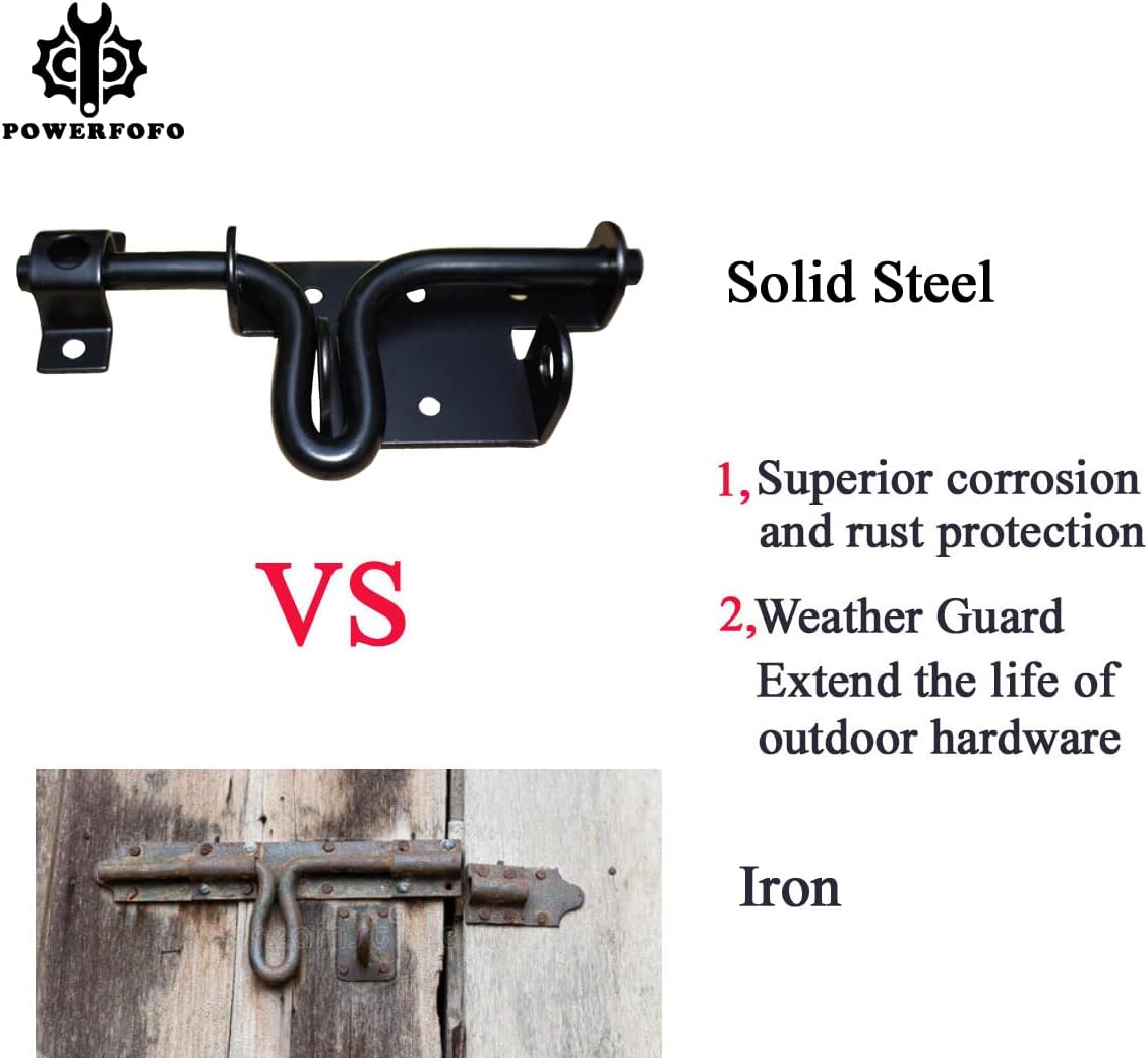 Heavy Duty Sliding Bolt Door/Gate Latch with Padlock Hole, Durable Material - 1 Pack - WildKart