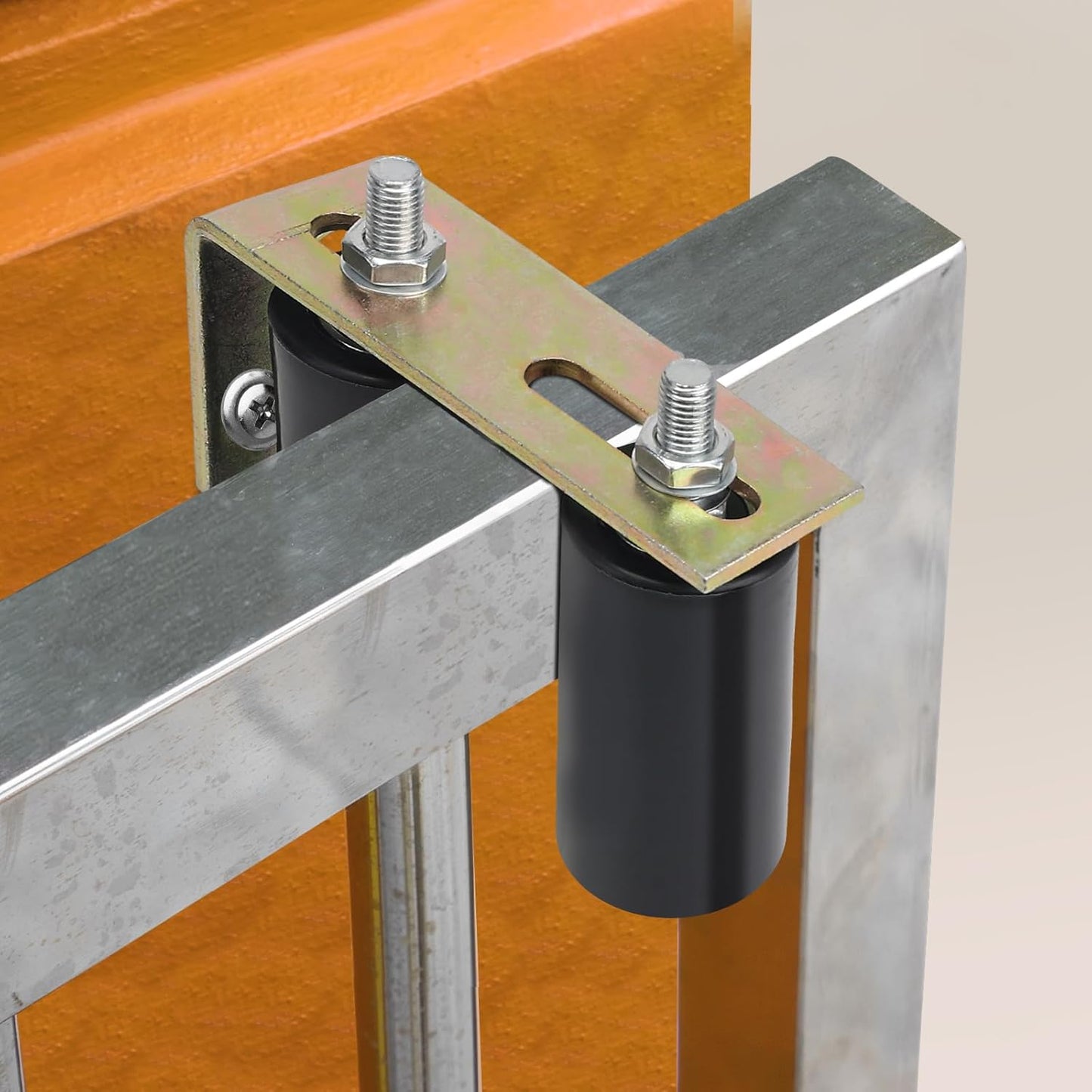 Heavy Duty Sliding Gate Roller Guide Kit with L-Brackets - 2-3/4" Adjustable Rollers