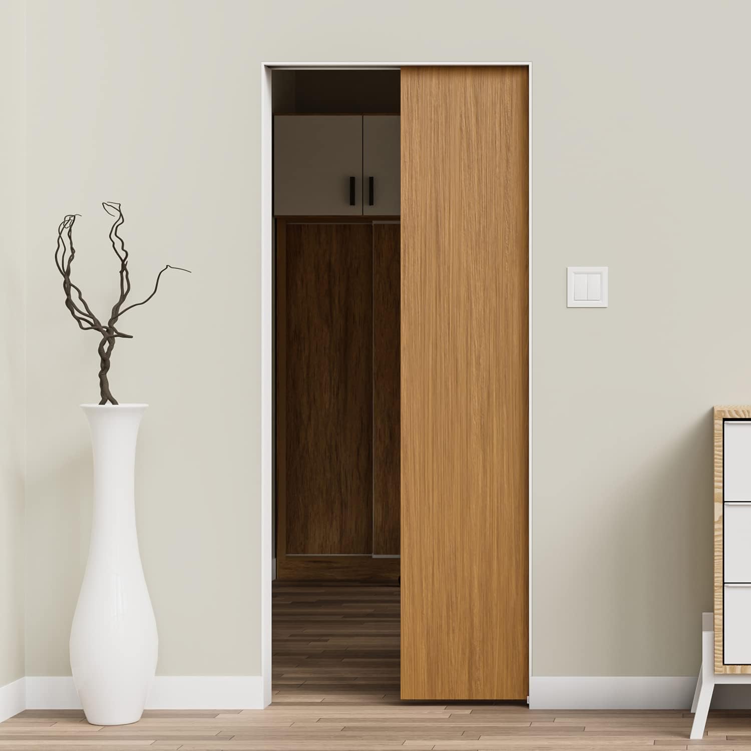 Heavy Duty Soft Close Pocket Door Frame Kit & Sliding Track Set for 24-36 X 96" Closet Doors - Villar Home Designs