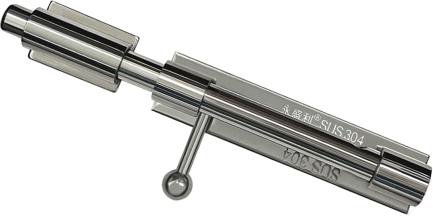 Heavy Duty Stainless Steel Barn Door Lock with Slide Latch - Secure Gate and Fence Hardware with Padlock Hole - SmaringWing Premium Quality