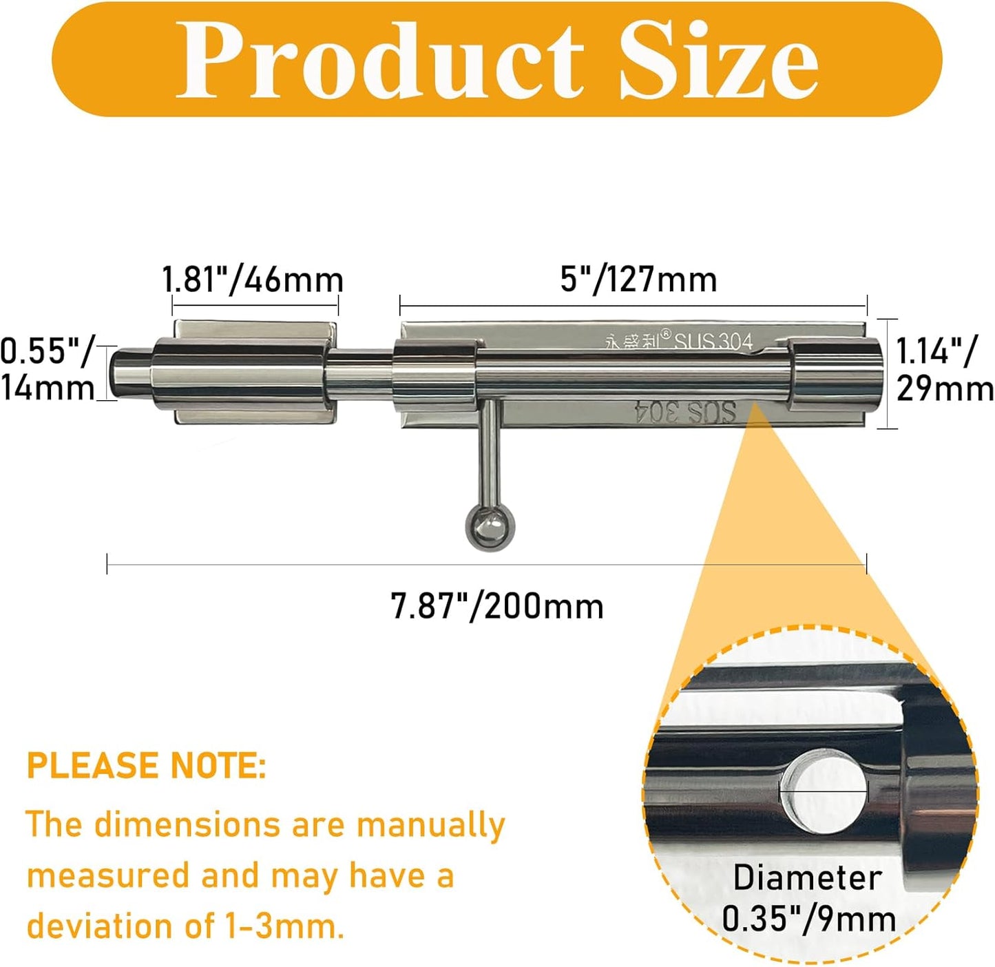 Heavy Duty Stainless Steel Barn Door Lock with Slide Latch - Secure Gate and Fence Hardware with Padlock Hole - SmaringWing Premium Quality
