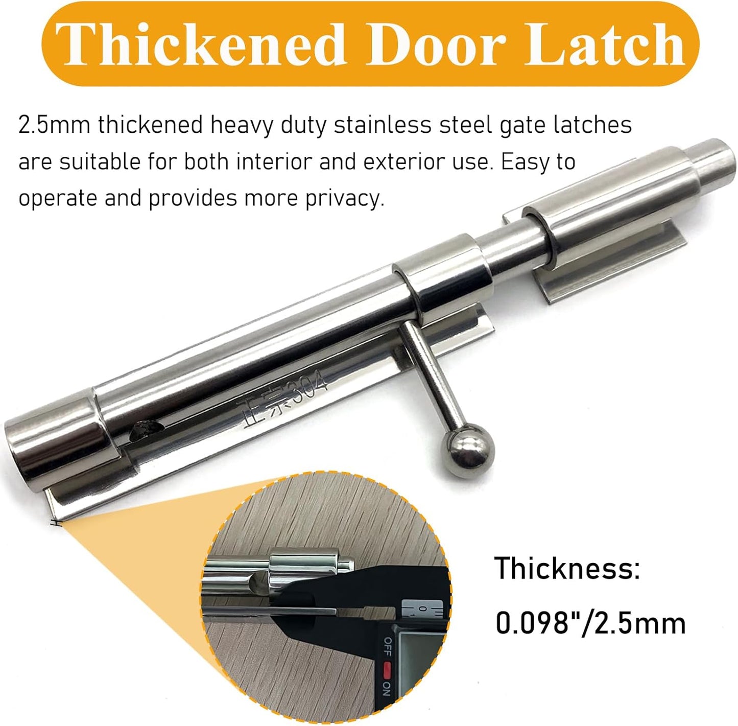 Heavy Duty Stainless Steel Barn Door Lock with Slide Latch - Secure Gate and Fence Hardware with Padlock Hole - SmaringWing Premium Quality