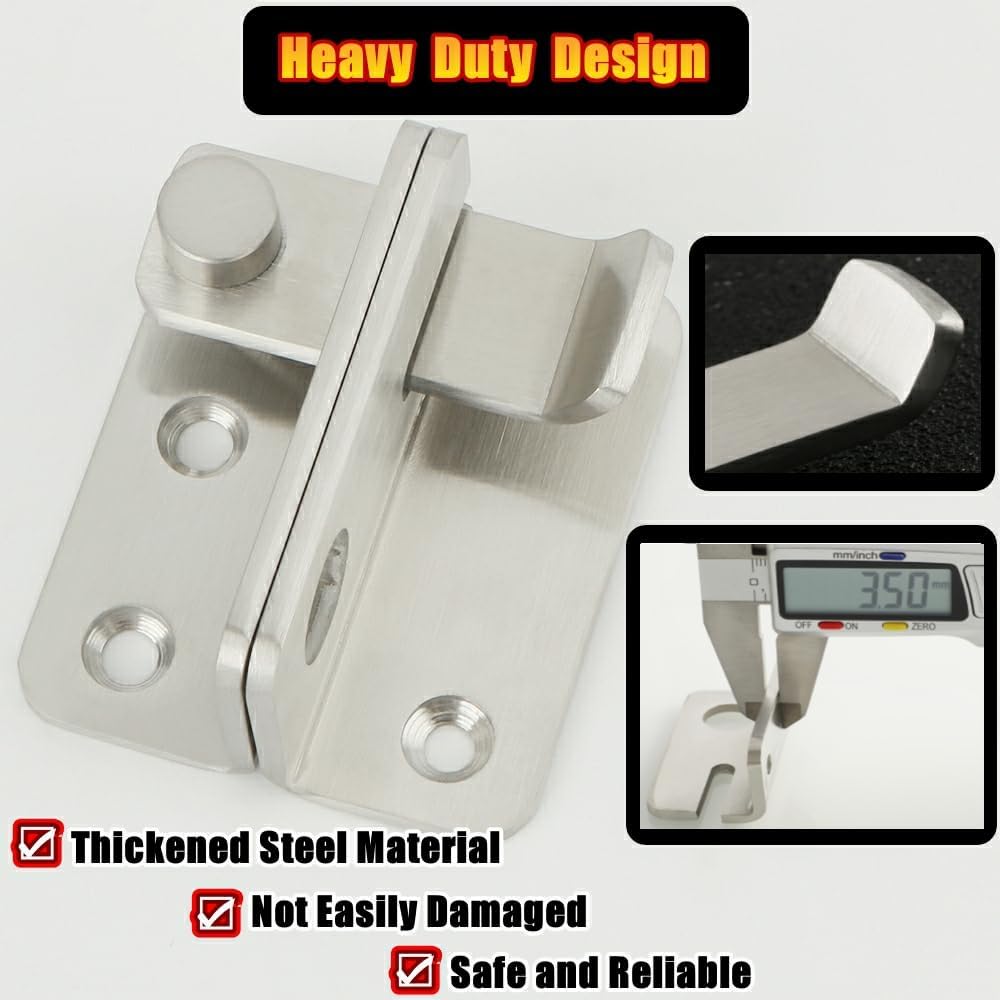 Heavy Duty Stainless Steel Brushed Gate Latch Set with Padlock for Barn Cabinet Pet Cage Garden Bathroom Garage Window Sliding Door - Alise Flip Latch