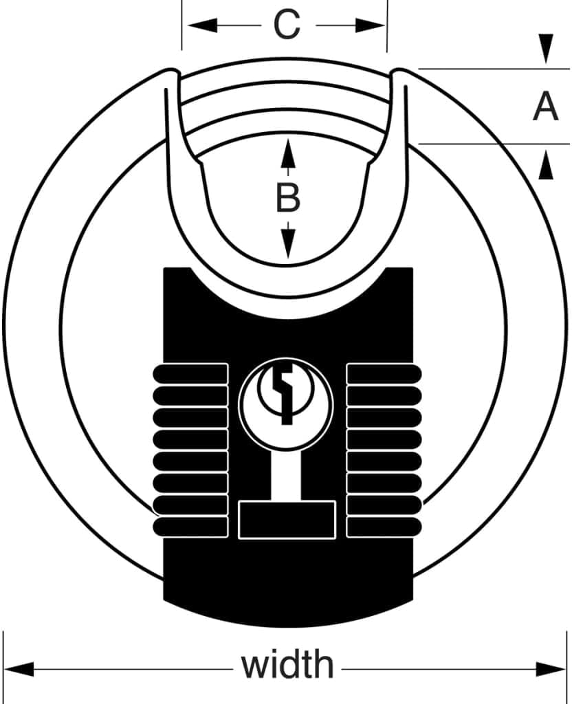 Heavy Duty Stainless Steel Combination Disc Padlock - Ideal for Storage Units, Sheds, Garages, Trailers - MASTER LOCK M40EURDNUM - WildKart