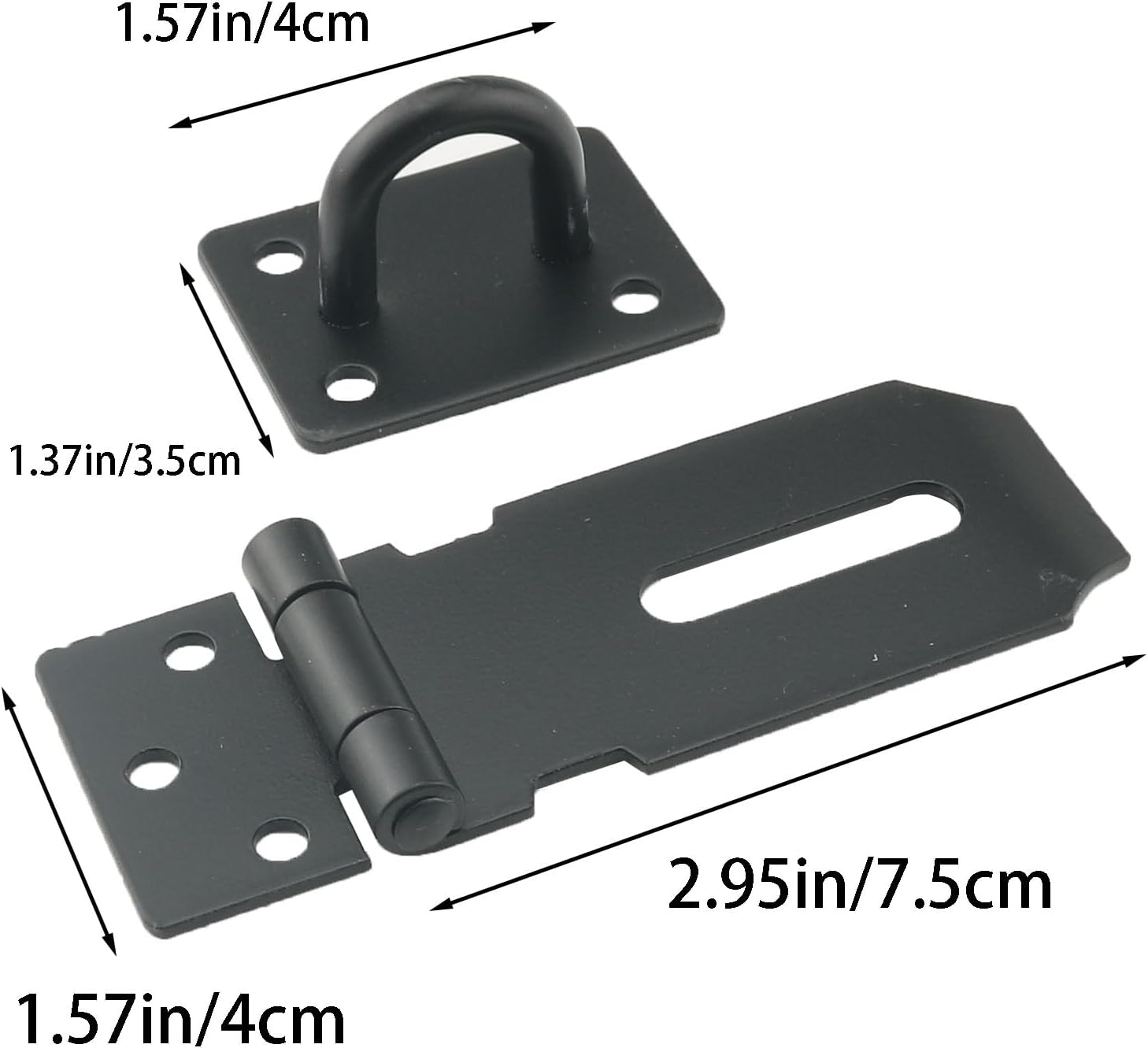 Heavy Duty Stainless Steel Door Padlock Security Buckle Lock - Black, Suitable for Fence, Shed, Room, Sliding, or Barn Door