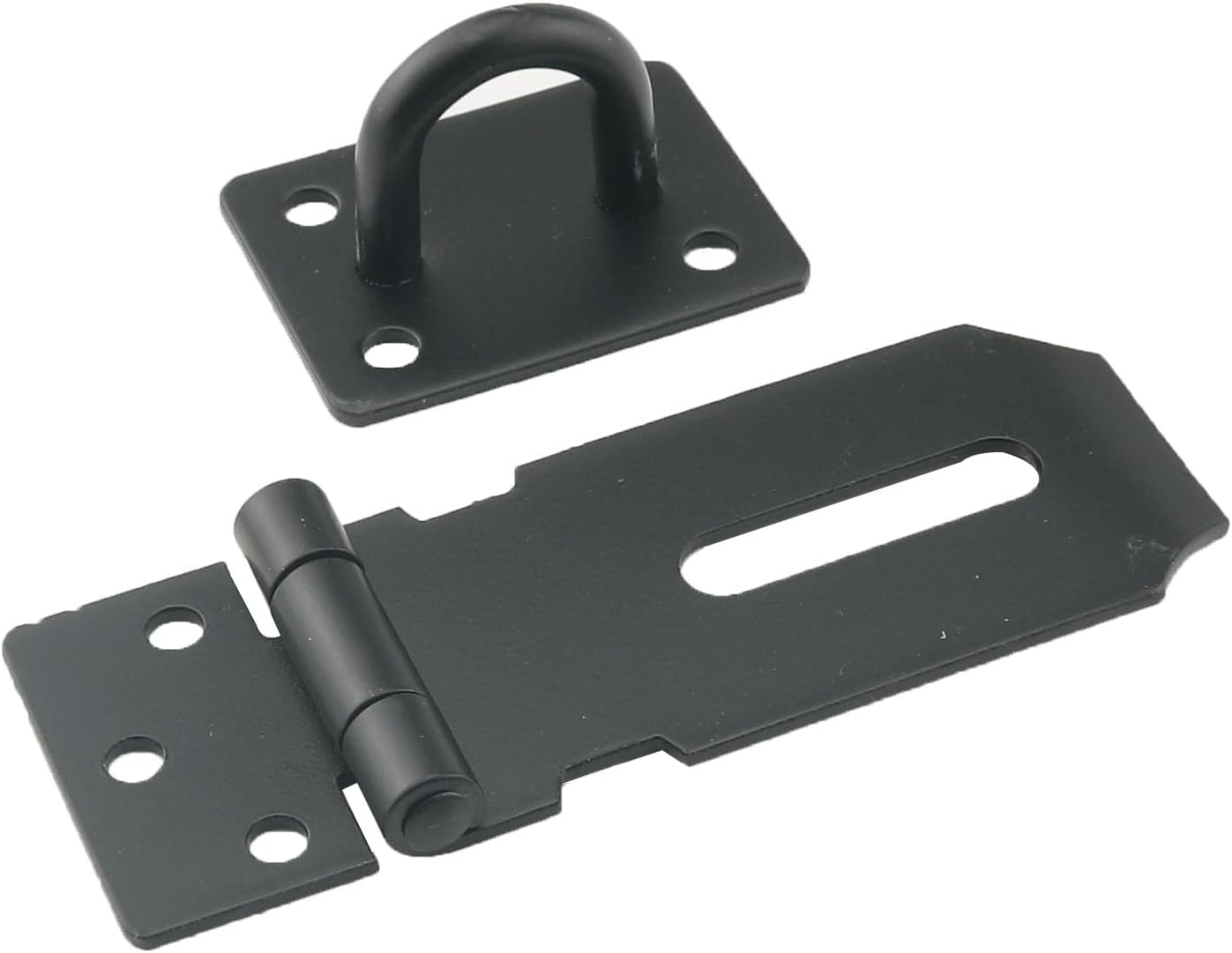 Heavy Duty Stainless Steel Door Padlock Security Buckle Lock - Black, Suitable for Fence, Shed, Room, Sliding, or Barn Door