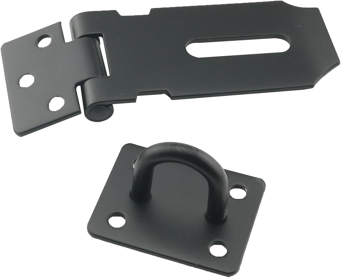 Heavy Duty Stainless Steel Door Padlock Security Buckle Lock - Black, Suitable for Fence, Shed, Room, Sliding, or Barn Door