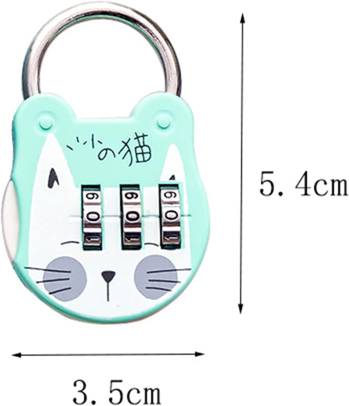 Heavy-Duty Stainless Steel Green Combination Padlock for Secure Luggage, Locker, Dorm Drawer - 3-Digit Travel Lock with Password Protection