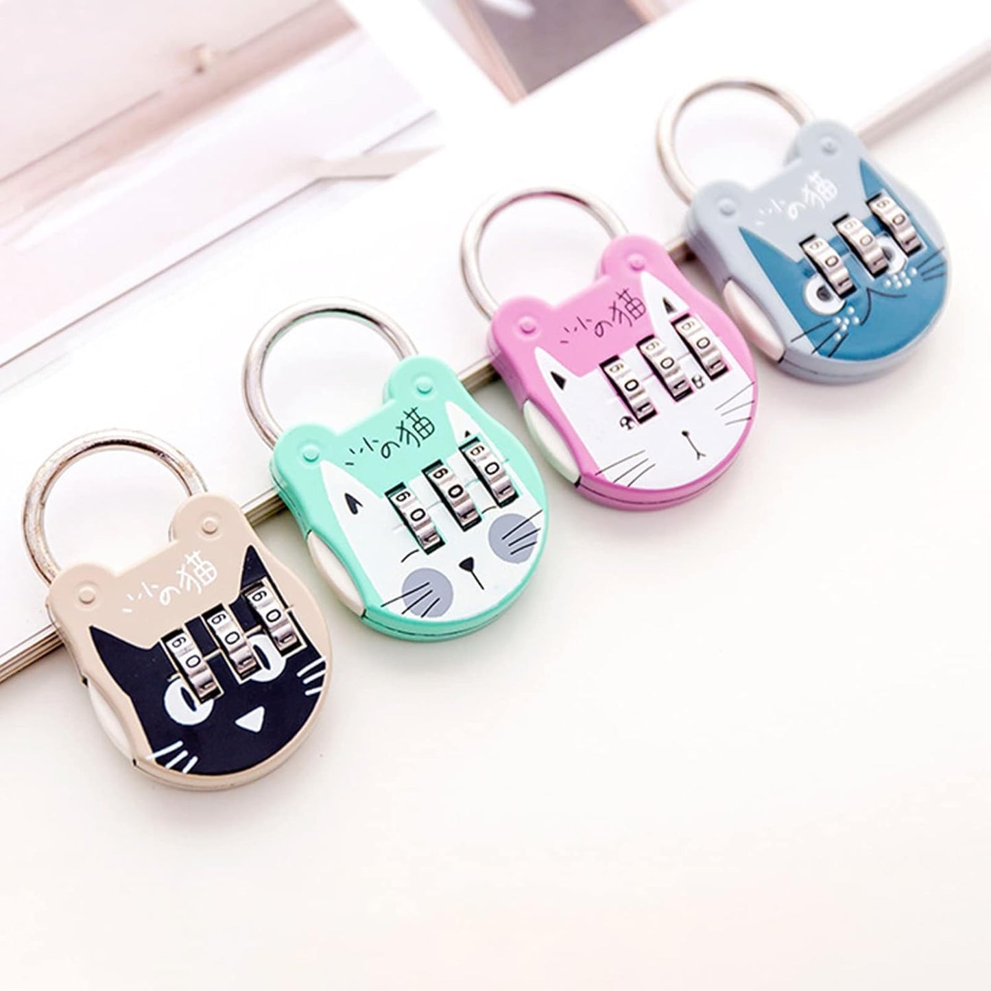 Heavy-Duty Stainless Steel Grey Combination Padlock for Luggage, Locker, Dorm Drawer - Secure Travel Lock with 3-Digit Password Protection