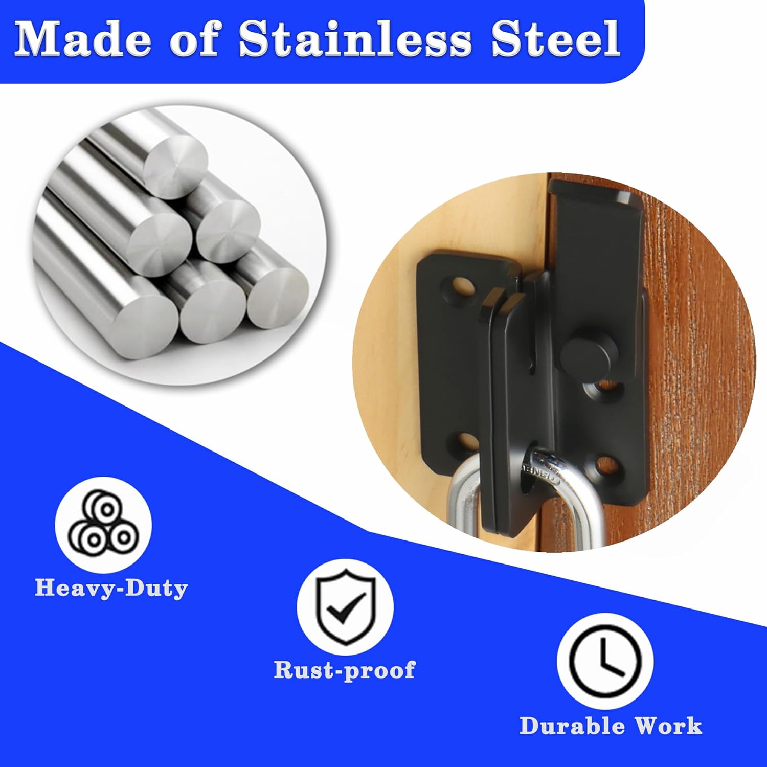 Heavy Duty Stainless Steel Matte Black Flip Latch Gate Latches for Sliding Doors - Alise MS3006R-B