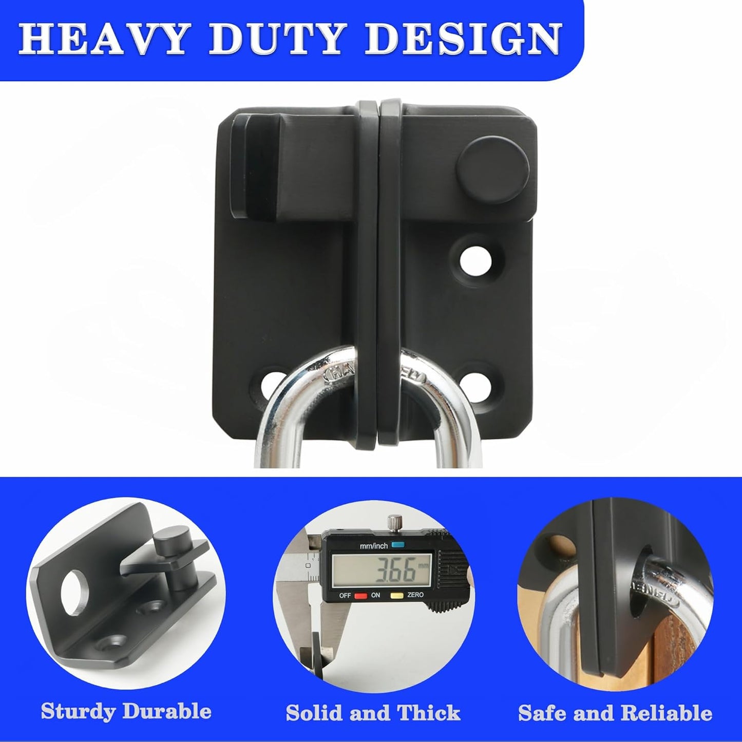 Heavy Duty Stainless Steel Matte Black Flip Latch Gate Latches for Sliding Doors - Alise MS3006R-B