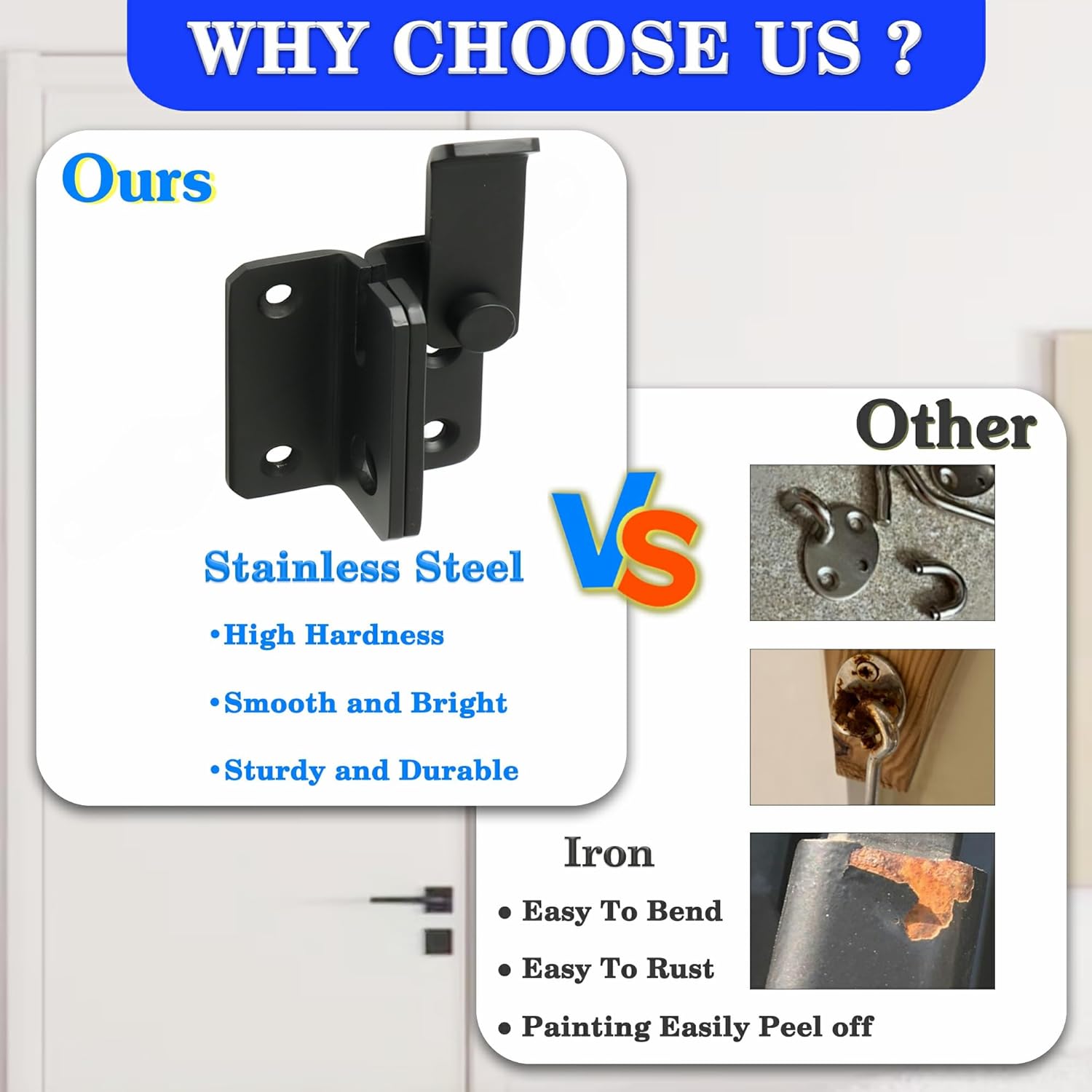 Heavy Duty Stainless Steel Matte Black Flip Latch Gate Latches for Sliding Doors - Alise MS3006R-B