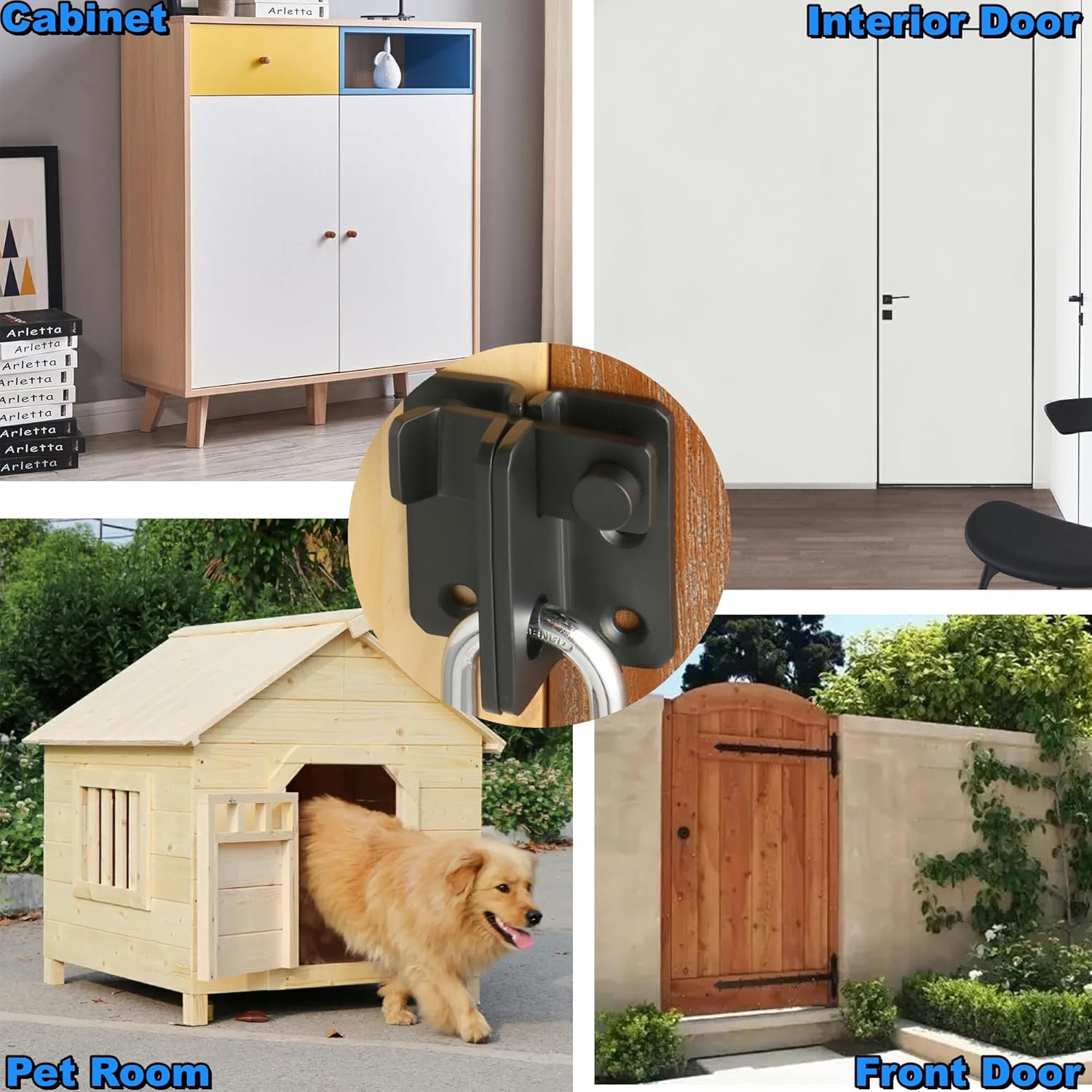 Heavy Duty Stainless Steel Matte Black Flip Latch Gate Latches for Sliding Doors - Alise MS3006R-B