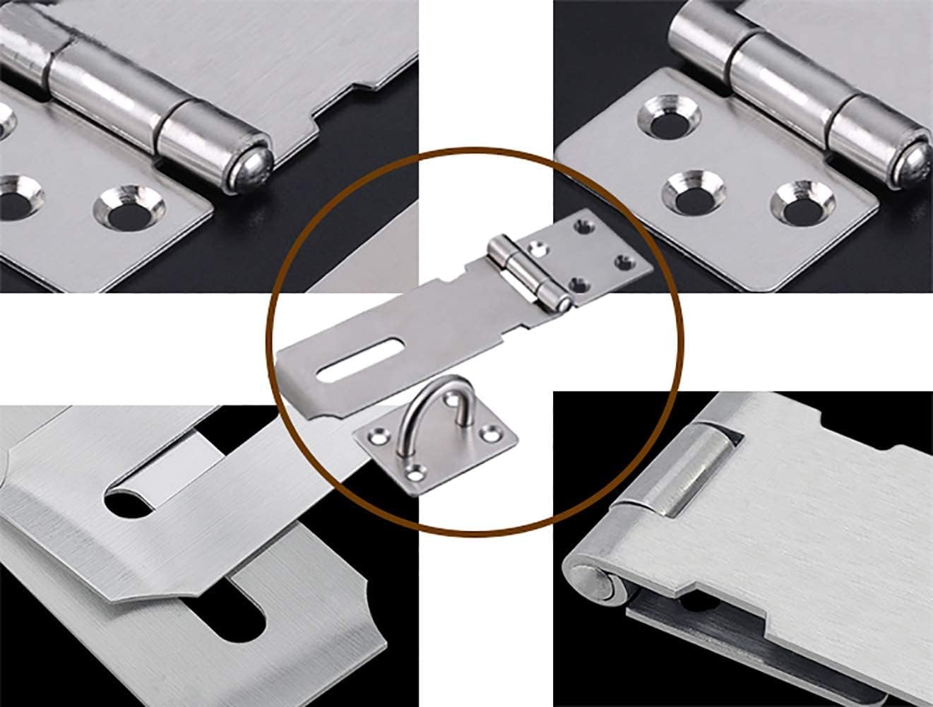 Heavy Duty Stainless Steel Padlock Hasp and Staple Set with Screws for Doors, Windows, Cabinets, Pet Cages - Durable Gate Lock Latch Kit - WildKart