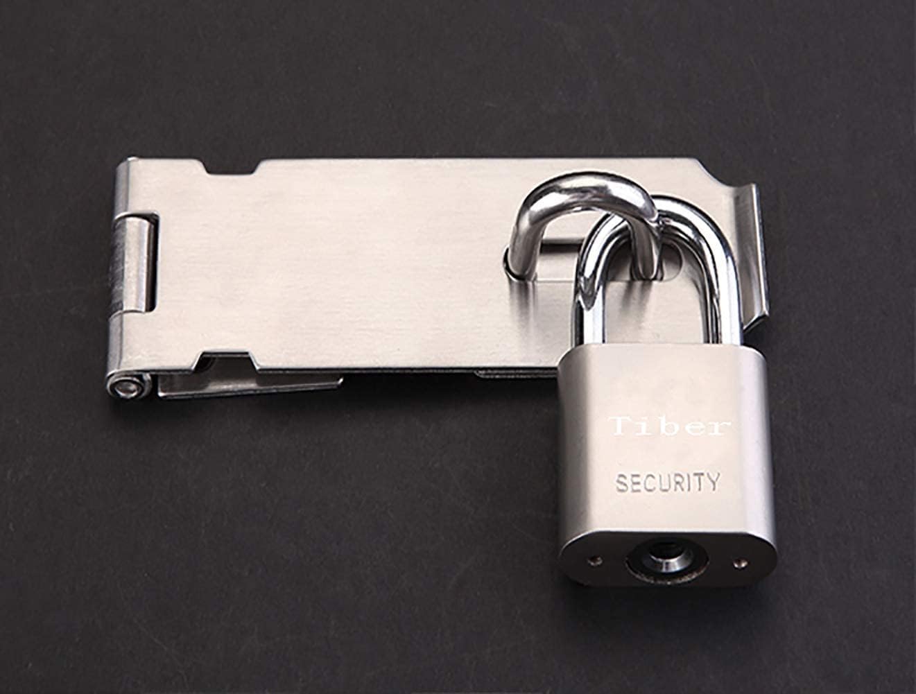 Heavy Duty Stainless Steel Padlock Hasp and Staple Set with Screws for Doors, Windows, Cabinets, Pet Cages - Durable Gate Lock Latch Kit - WildKart